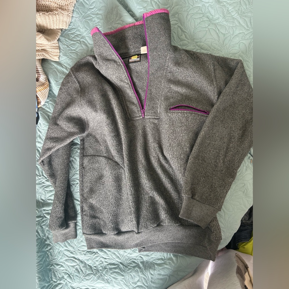Gray and Purple Utility Jacket with High Collar